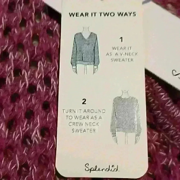 Splendid 2 way wear sweater sz medium - Picture 3 of 3
